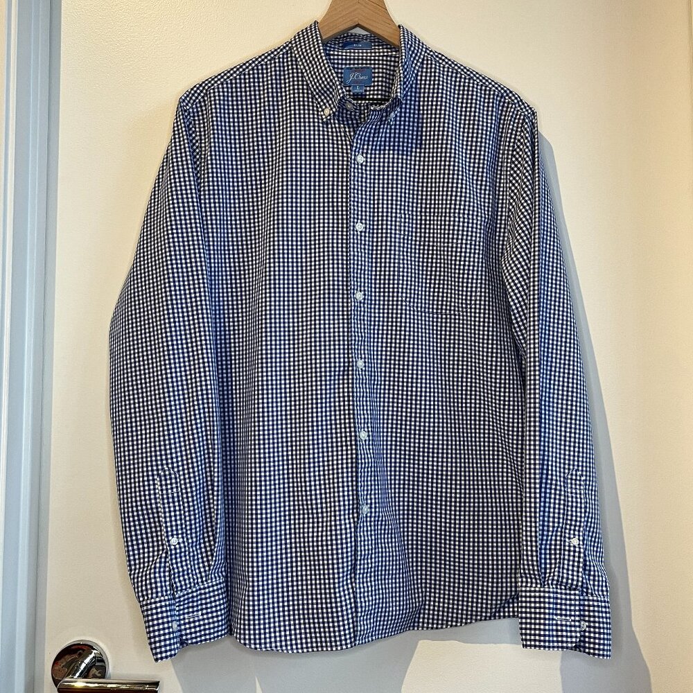 J. Crew Secret Wash Lightweight Slim Stretch Gingham Shirt